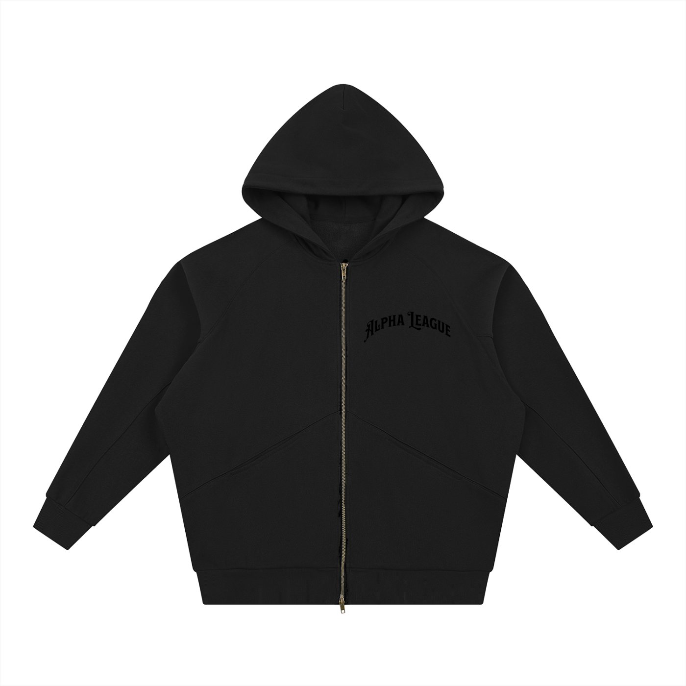 ALPHA LEAGUE x DOLMAN SLEEVED ZIP HOODIE