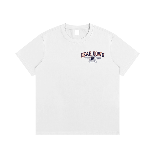 BEAR DOWN BADGED LOGO T-SHIRT